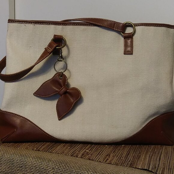 Coldwater Creek Tote with Butterfly Tag - Picture 1 of 11